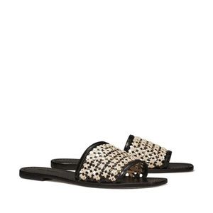 Tory Burch Woven Raffia Slide Sandal